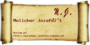 Melicher Jozafát névjegykártya